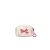Ins Fashion Sweet Floral Makeup Bag for Girl Cute Print Flower Bow Cosmetic Bags Small Cute Lipstick Cable Earphone Storage Bag