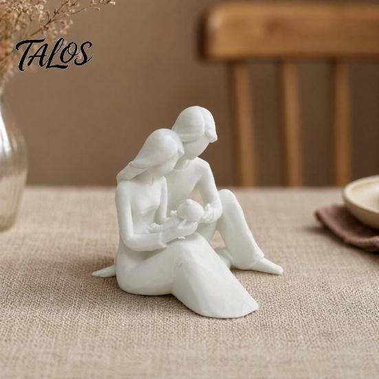 Father Mother Son Figurine 3D Printed Family of 3 Sculpture, Modern Desktop Decoration Figurine, Parent Child Decorative Statue for Home Office Shelf
