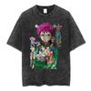 Anime The Disastrous Life of Saiki K Graphic Print Tshirt Men Women  Vintage Washed Cotton Oversized Harajuku Style Summer Tees