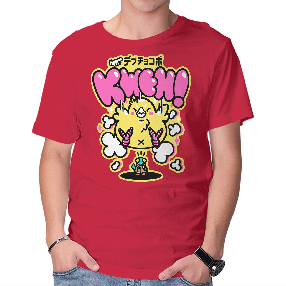 Unisex Crew Neck T-Shirt Fat Summon Graphic Short Sleeve Casual Tee L