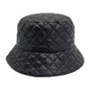 Grid Pattern Fisherman Hat Goose Down Fill Pure Color Versatile Style Cap Warm