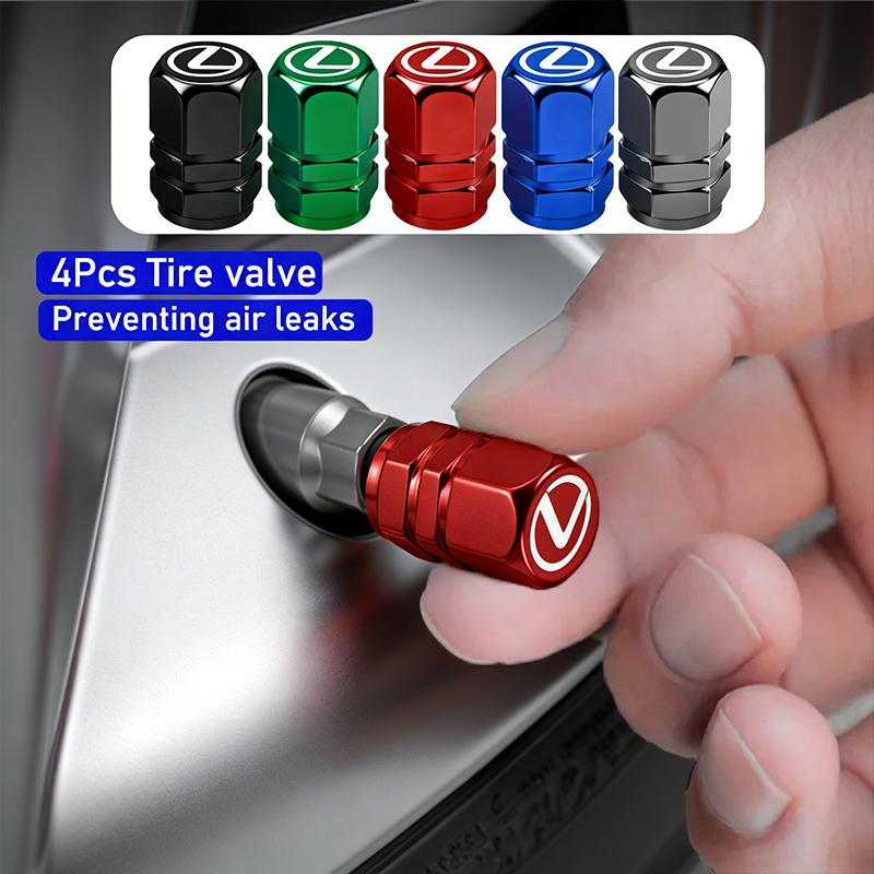 EZQZ3 Car Wheel Tire Valve Stem Cover Dustproof Cap Accessories For Lexus LS LC RZ IS350 ES300 GS350 CT200h GX460 LX570 RX500h NX300
