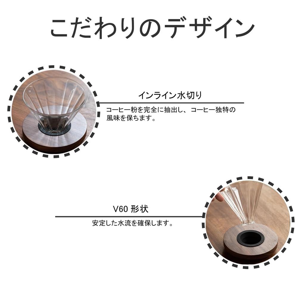 Vandroop Coffee Dripper Glass, Reusable, Transparent, Hand Drip Coffee, V60, Clear (1-4 Cups) (A)