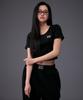 Mihag Metal Plate Crop Henley Neck T-Shirt (Black)