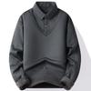 Men's Casual Color-blocking And Patchwork Style Two-piece Hoodie, Men's Loose Lapel Shirt Hoodie