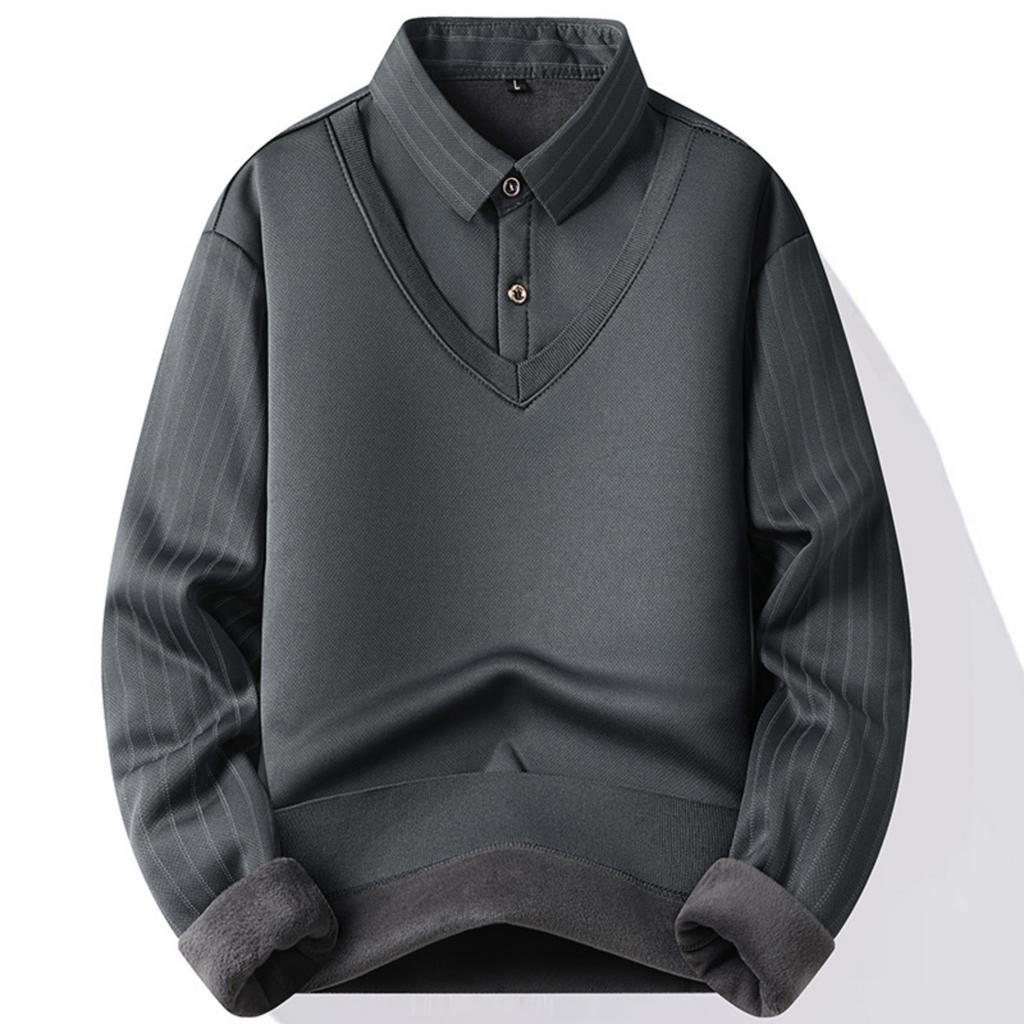 Men's Casual Color-blocking And Patchwork Style Two-piece Hoodie, Men's Loose Lapel Shirt Hoodie