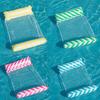 Water inflatable floating row diagonal striped hammock with net outdoor foldable deck chair floating bed