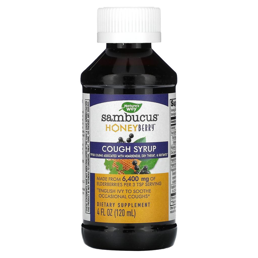 Nature's Way, Sambucus, Cough Syrup, Honeyberry, 4 fl oz (120 ml)