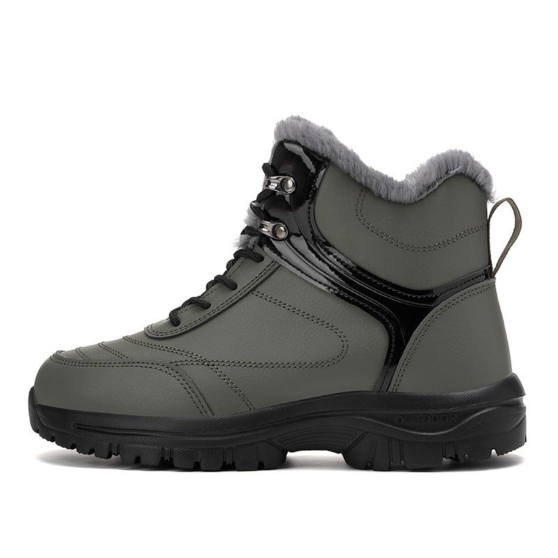 

Men s shoes winter middle-aged men s snow boots thickened outdoor cold-resistant velvet thermal hiking shoes waterproof casual shoes men 46 армія зелений колір