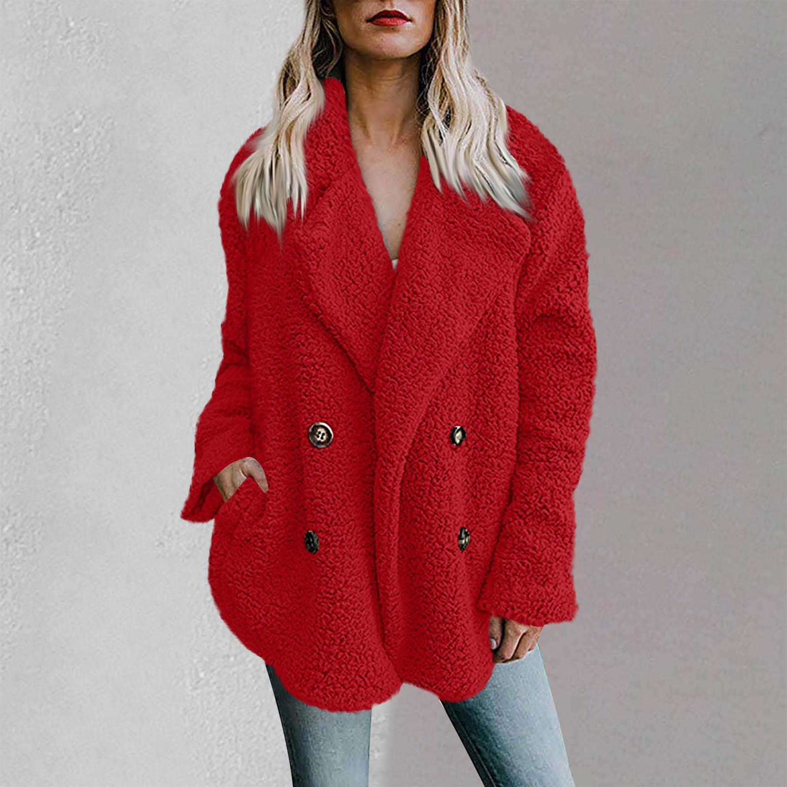 

Women s Winter Fashion Pull Solid Color Drawstring Long Sleeve Casual Sports Gym Jacket Brushed Top With Pocket XL красный