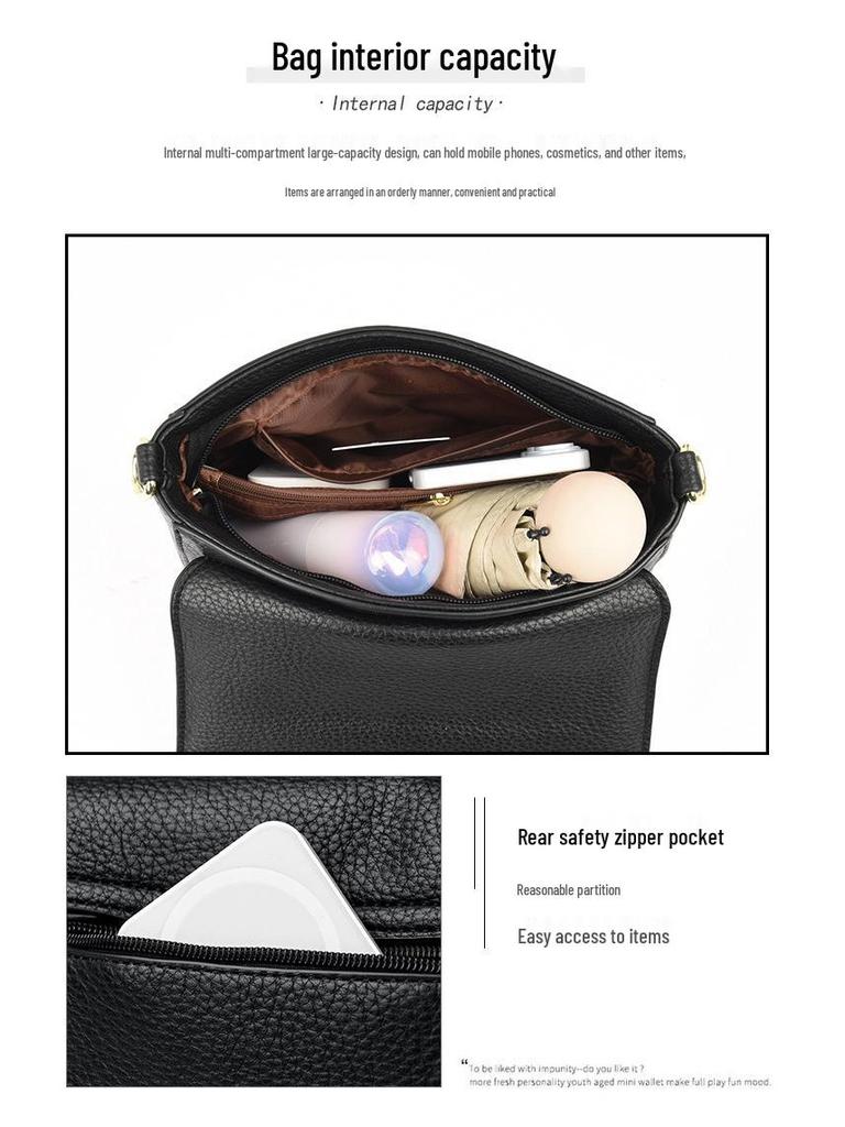 2025 Fashion Soft Leather Crossbody Handbag - Light Luxury Casual Square Bag for Moms