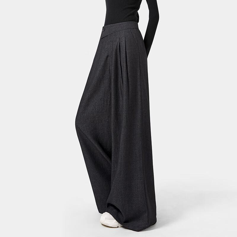 SheChi Women's High-Waist Drapey Wide-Leg Trousers