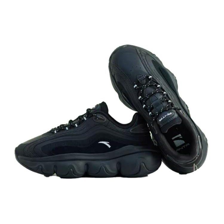 Anta Life Collection Cushioning Slip Resistant Abrasion Resistant Low top Chunky Sneakers Women's Black 122148895R-4