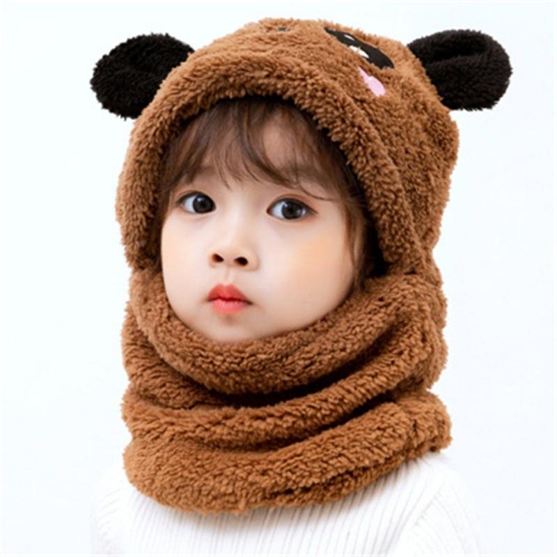 2-8 Years Old Baby Winter Hat Fleece Lined Girls Boys Infant Caps for Kids Earflap Scarf Knitted Beanie Balaclava Skull Caps