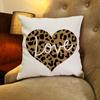 Leopard Love Print Cushion Cover Polyester Pillow Cover Fashion Home Decor Throw Pillows Soft Pillow Case for Valentine Gift