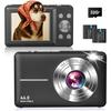 2026 Latest AF Equipped Digital Camera 44 Million Pixels Type-C Charging Lightweight 115g 2.4 Inch Large Screen Includes 2 Extra Batteries 16x Zoom