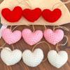 10PCS Handmade Heart Pendant Heart-shaped Knitted Love Ornament Valentine's Day Clothing Accessory Clothing Decoration