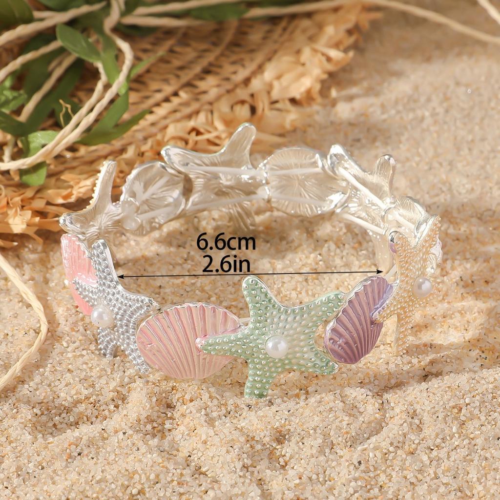 Fashion Bracelets Creative Starfish Festival Ornaments Shell 1 PC Beach Bracelet Vacation Style Daily Wear Wedding Temperament Ladies