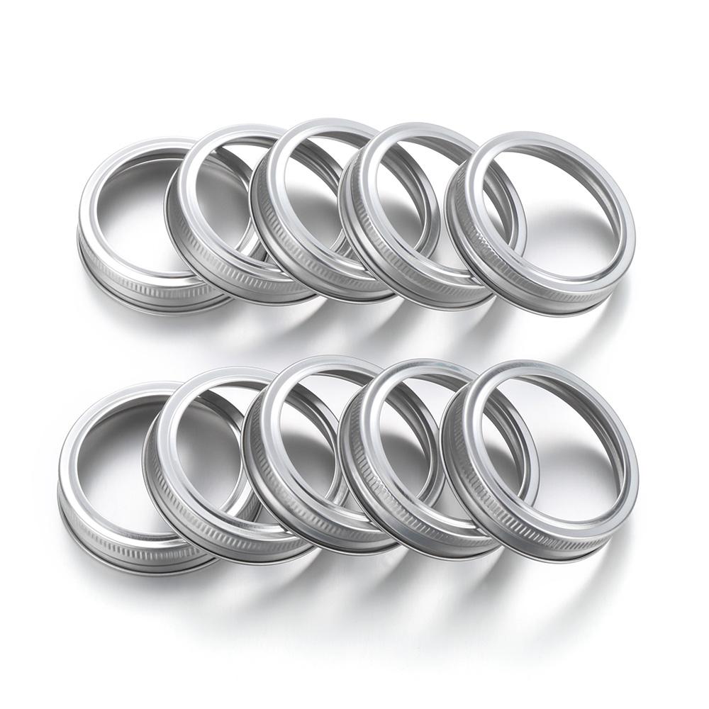 10pc/10set Split-type Bottles Lid Wide Mouth Tinplate Jar Caps Canning Lids Mason Jar Lid Storage Bands