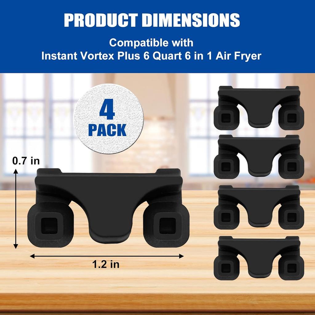 Air Fryer Rubber Bumpers, 4 Packs Replacement Parts for Tant Vortex Gourmia Cosori and Other Air Fryers, Air Fryer Accessories Silicone Protective