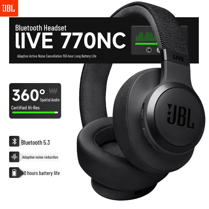 JBL LIVE 770NC Adaptive Noise-Cancelling Bluetooth Over-Ear Headphones