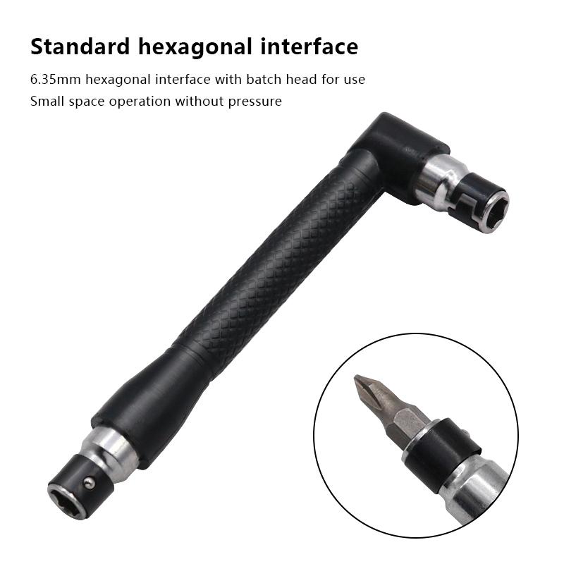 L-förmiger 1/4 Sechskant-Schraubendreherbit 90 Grad Doppelkopfgriff Schwarz 6,35 Schraubenschlüssel 10-teiliges Gelbes Klebeband Schraubendreherbit Werkzeugset