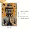 D Flat Metal Sign Buddha Meditation Vintage Tin Poster Zen Yoga Wall Art Home Decor
