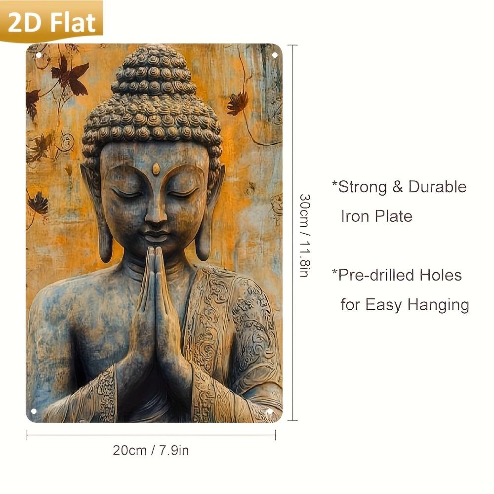 

Vintage Metal Wall Art Funny Buddha Sign for Home Bar Cafe Decor 20x30cm