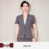 Women's Blue Short-Sleeve Professional Suit Set for Hotel Manager or Receptionist - Spring/Summer Formal Workwear