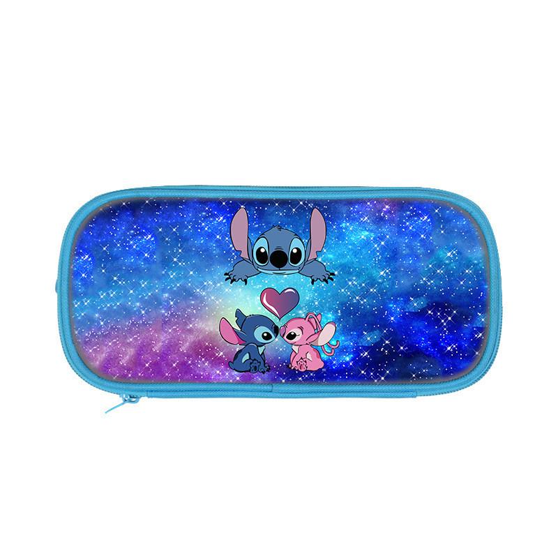 Stitch Childrens Double Layer Pencil Case With Polyester Storage For School Supplies