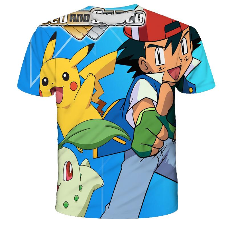 2026 Summer New Pikachu Animation T-shirt 3D Printing Unisex Children's Casual Fashion Cute Daily Street T-shirt Top