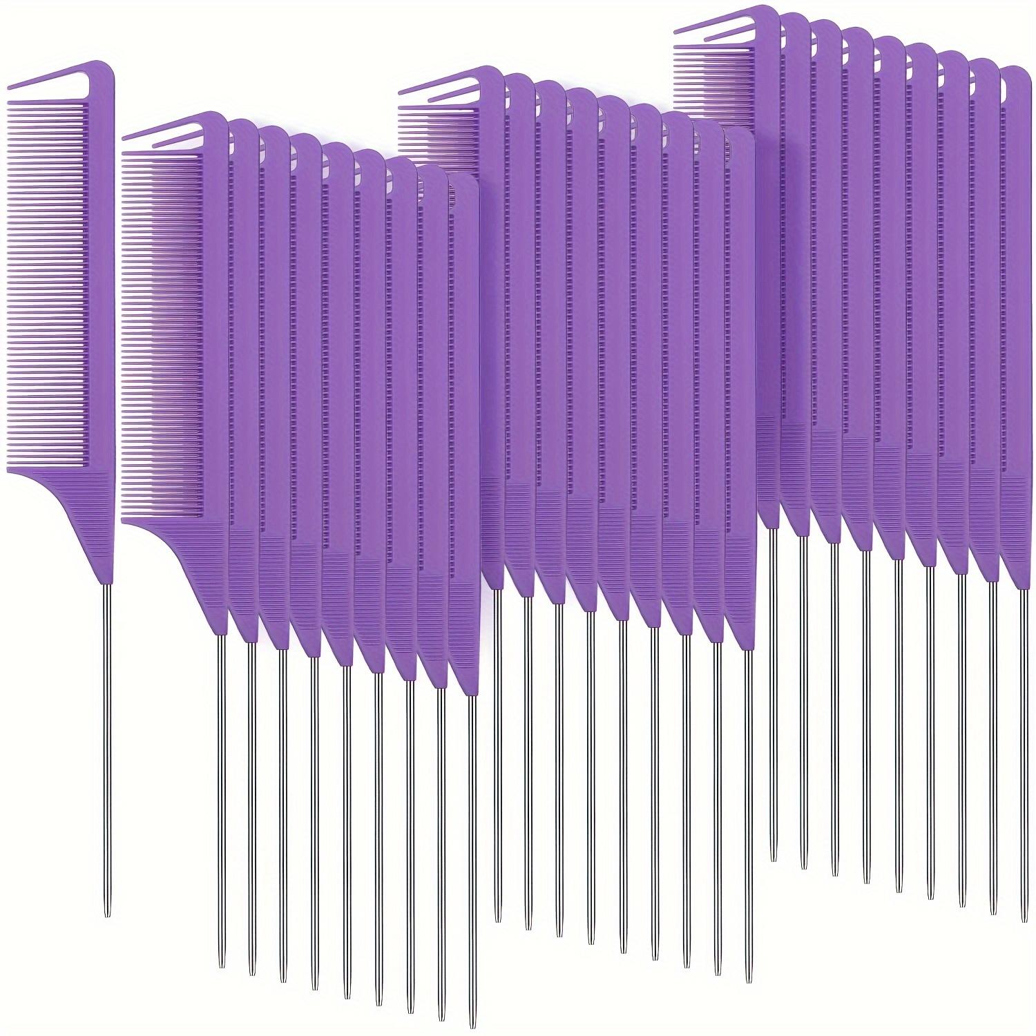 

30 piece pointed tail comb set, suitable for hairstyle design, plastic comb teeth and metal handle, heat-resistant combing comb