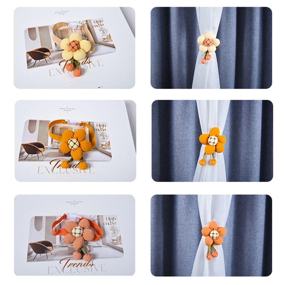 Elastic Band Curtain Buckle Cartoon Curtain Rope Flower Shape Curtain Tieback  Kids Room Home Decor