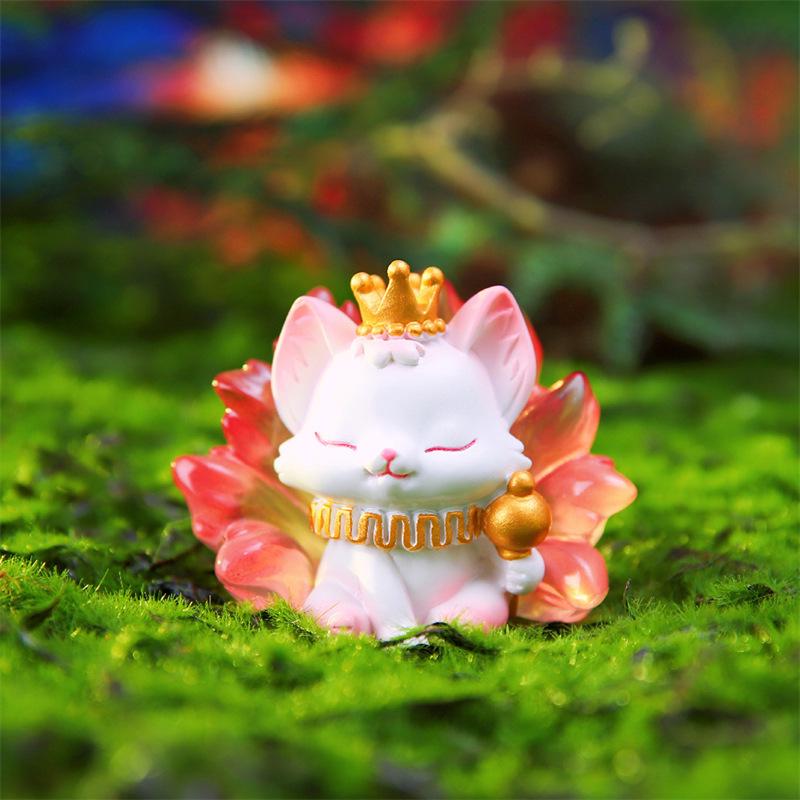 Douyin Trendiges Plüschtier Neunschwänziger Fuchs - Niedliche Blindbox Harzornament