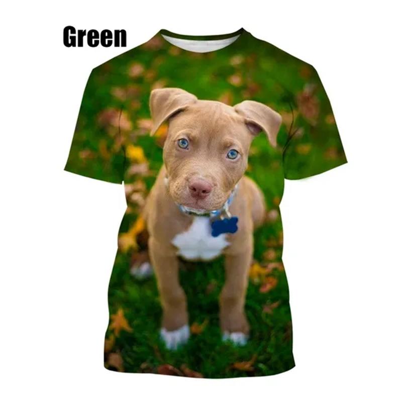 Yeni Moda Pit Bull 3D Baskılı Tişörtler Yaz Rahat Erkek Kadın Hip Hop Nefes Alabilir Kısa Kollu Trend Unisex Üstler Tişört