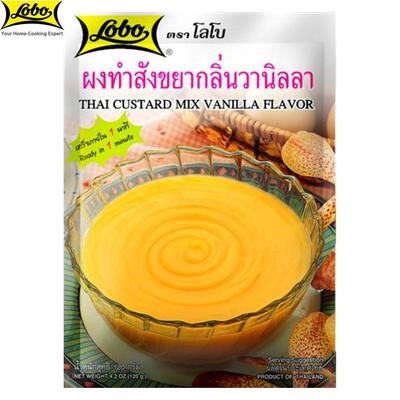 Lobo Mix di crema pasticcera tailandese al gusto vaniglia, facile da preparare. Basta aggiungere acqua bollente/Senza conservanti aggiunti/Per 3-4 porzioni, Dessert tailandese, 120 g