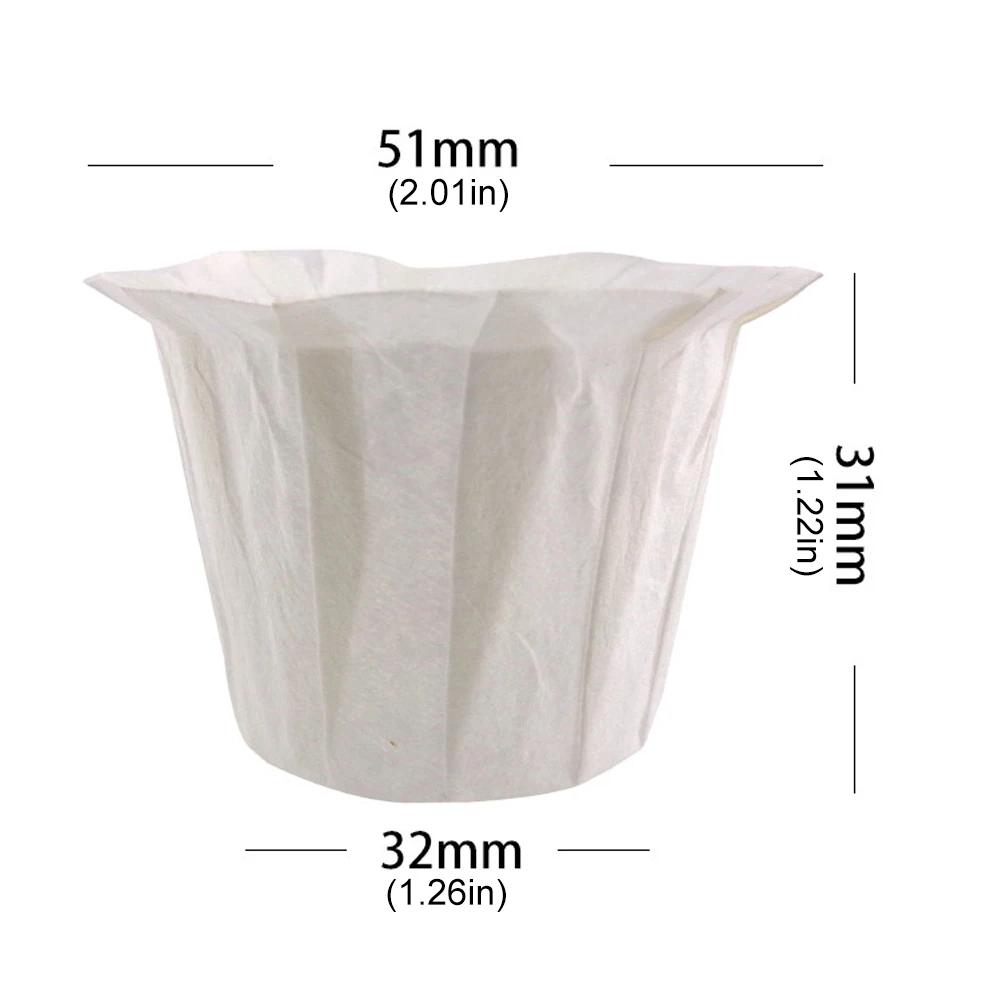 100pcs Disposable Paper Filters Cups Replacement White Coffee Filter Paper Pod for Keurig Capsules Coffee Filters Accessories
