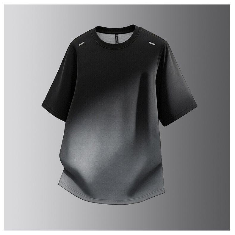 Camiseta de Manga Corta con Cuello Redondo de Seda Helada de Secado Rápido para Hombre de Gama Alta 2026