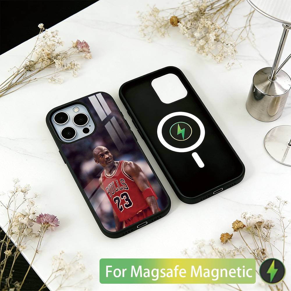 Basketball Michael J-jordan Phone Case For iPhone17,16,15,14,13,12,11 Plus,Pro Magnetic with Magsafe Wireless Charging