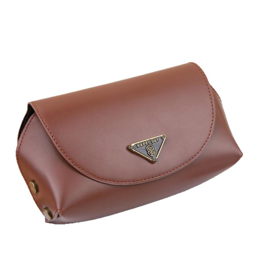 2025 Retro-Style Brown Faux Leather Underarm Shoulder Bag: Women's Small Crossbody & Phone Bag