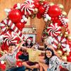 Christmas Decor Balloons Red White Gold Balloon Garland Arch Kit Christmas Candy Cane Foil Globos Home Party New Year Decoration