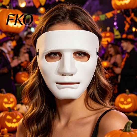 Halloween Mask for Hip Hop Dance Performance, Durable Hard Plastic Ghost Simple Design Face Cosplay, Breathable Unisex Prop Stage Shows