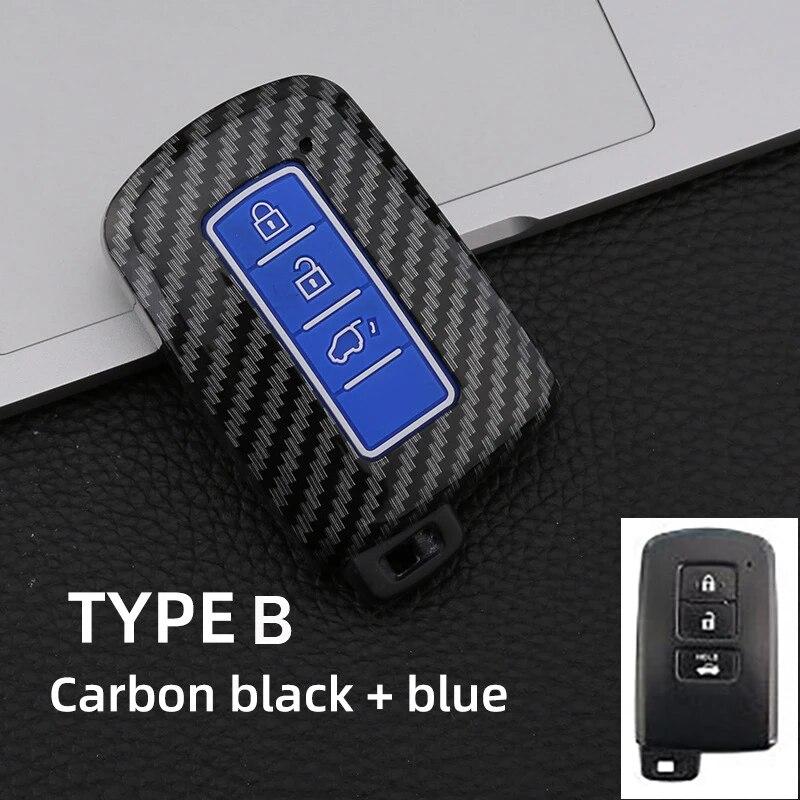 ABS Carbon Car Key Case For Toyota Prius CHR Aygo Corolla Yaris RAV4 Camry Land Cruiser Highlander Prado Auris Avalon Accessorie