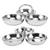 Stainless Steel Snack Plate 3 in 1 Snack Bowl Home Desktop Snack Plates Candy Fruit Cookie Cake Storage Tray Kitchen Accessories