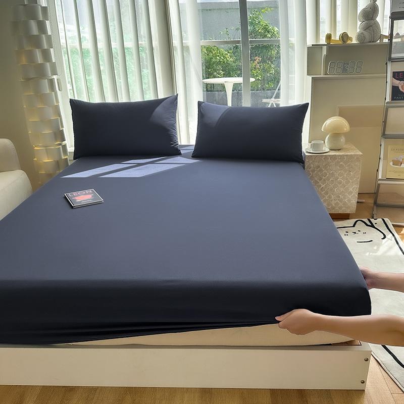 

Плоткая однотонная простыня на резинке из стиранного хлопка класса А: Класс «Мать и дитя», Летнее покрывало, 60 нитей, Имитация чистого хлопка 90x200 cm - Fitted Sheet Only (Dorm)