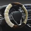 Winter Super Soft Plush Creative Stitching Car Steering Wheel Cover Universal,Warm Faux Fur Auto Handlebar On the Steering-Wheel
