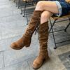 Heel Wasteland Style Western Cowboy Tall Long Boots New Autumn But Knee Pile Boots Knight Boots