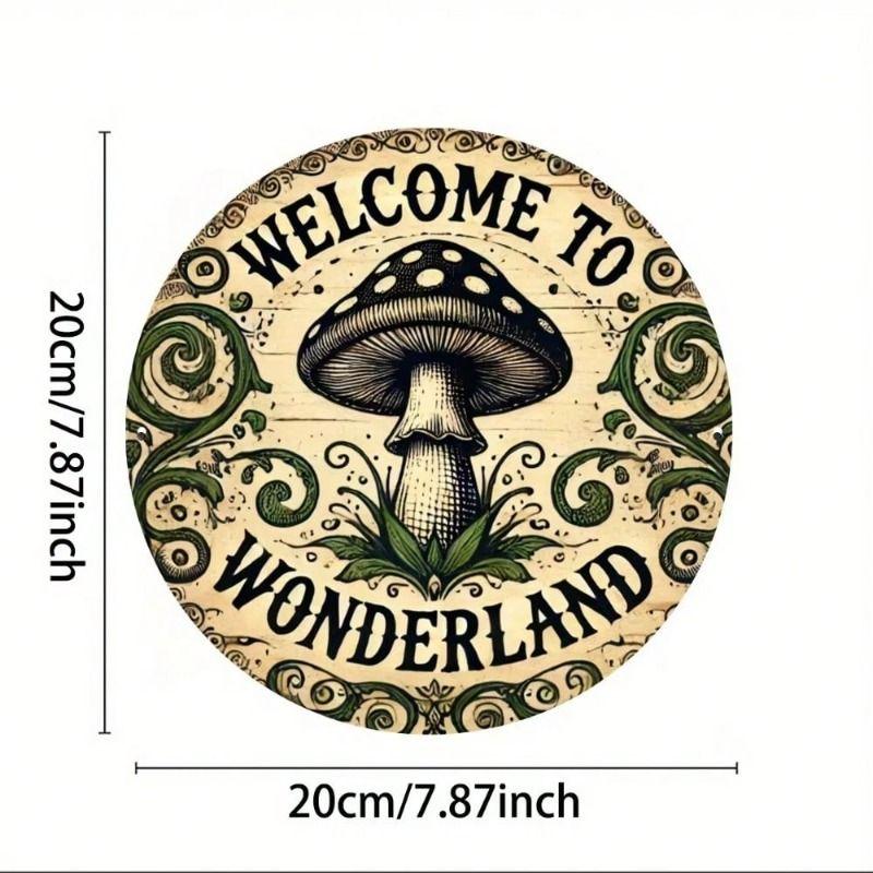 Retro Round Metal Tin Sign Wall Art Decor for Garage Kitchen