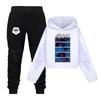 Plush Long Sleeved Pants Loose Pullover Hoodie Set For Children