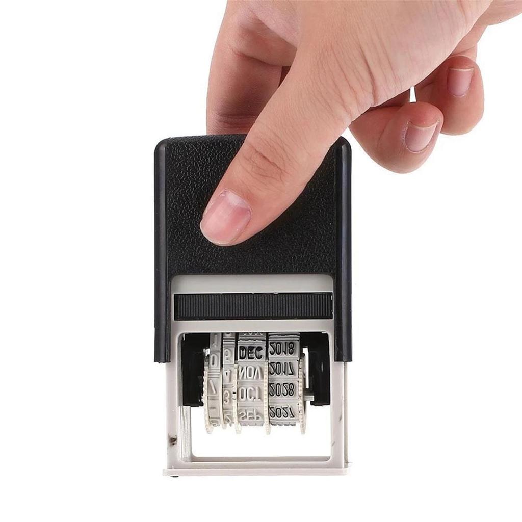 Tragbarer selbstfärbender Datumsstempel mit einstellbarem Datum Büro Geschäft Datumsstempel Gummi Stempel für Versand Fälligkeitsdatum DIY Album